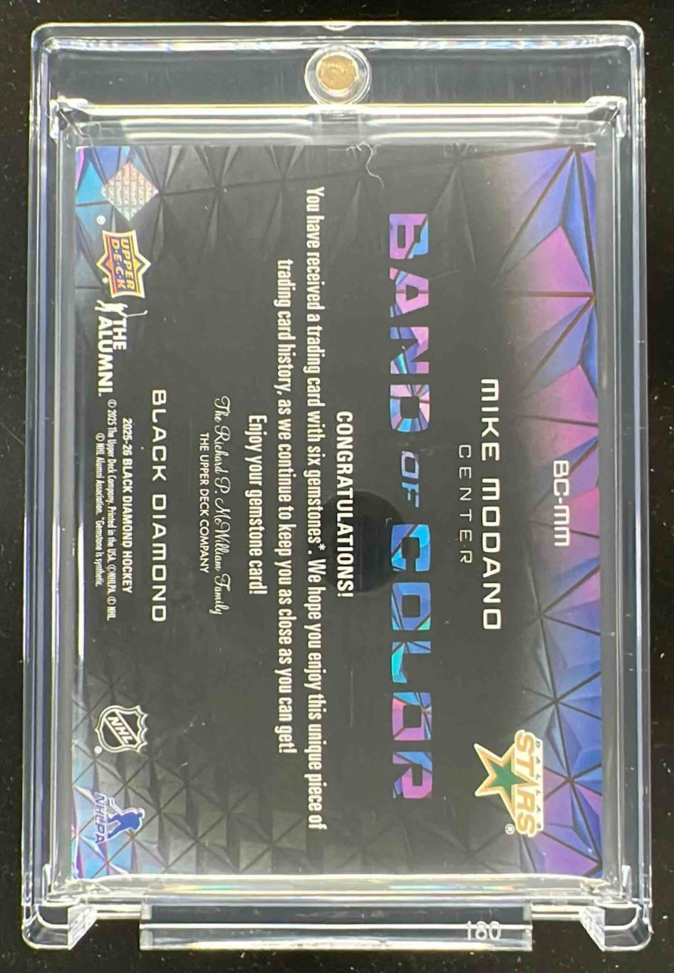 2025-26 Upper Deck Black Diamond Band of Color #BC-MM Mike Modano /25