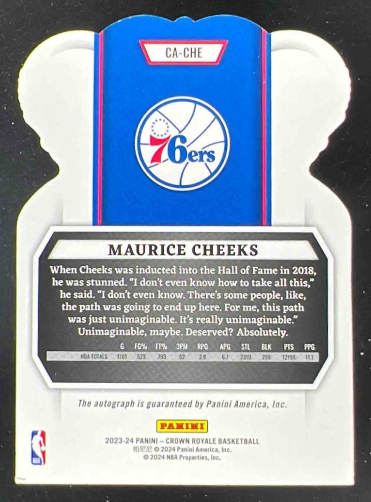 2023-24 Crown Royale Crown Autographs #CA-CHE Maurice Cheeks Autograph Auto /99
