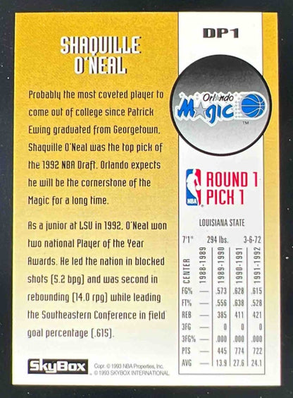 1992-93 Skybox Draft Picks #DP1 Shaquille O'Neal RC