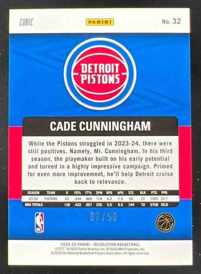 2024-25 Panini Revolution Cubic #32 Cade Cunningham /50