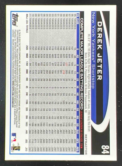 2012 Topps Chrome Purple Refractors #84 Derek Jeter