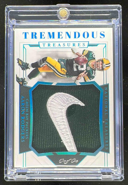 2018 National Treasures Tremendous Treasures Brand Logo #TT-AA Aaron Rodgers 1/1