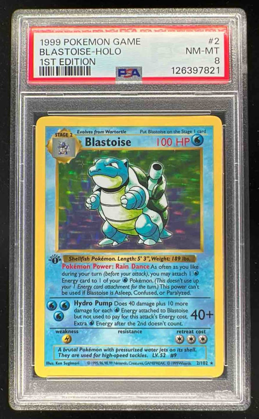 1999 Pokemon 1st Edition #2/102 Blastoise Holo PSA 8