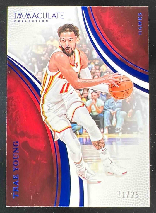 2024-25 Panini Immaculate Collection Action Blue #89 Trae Young /25