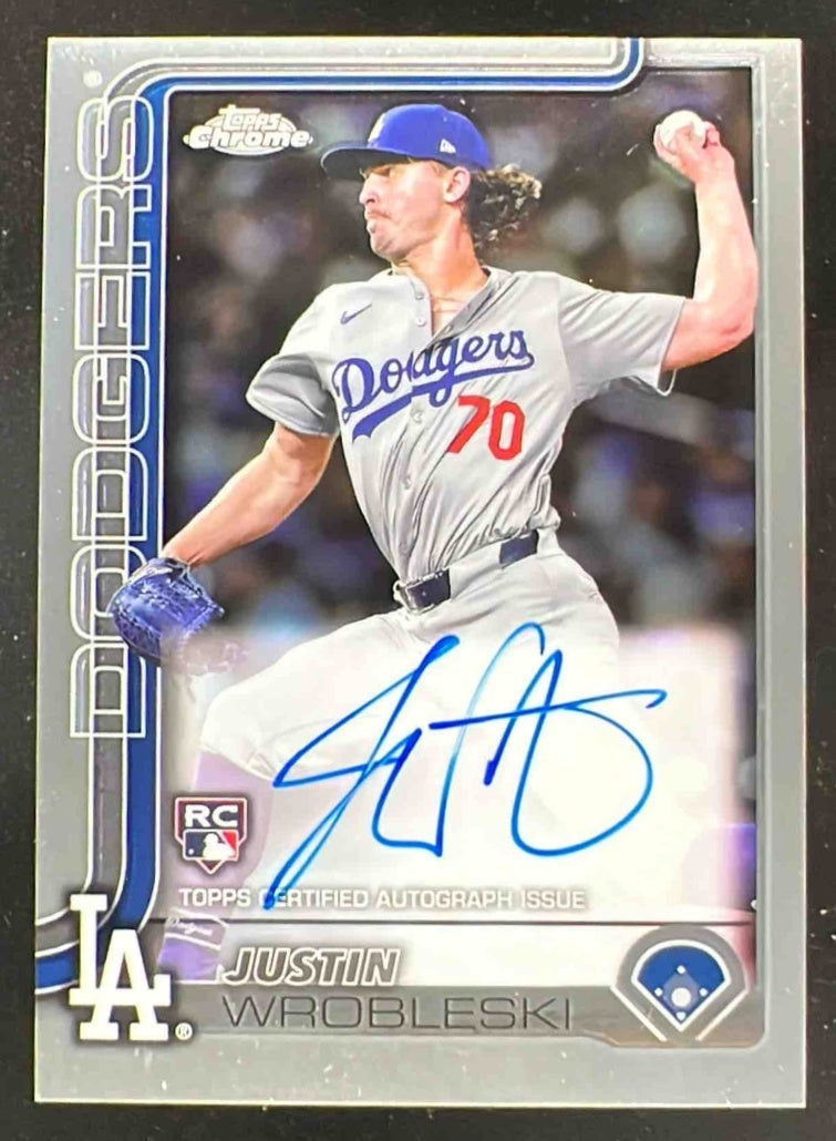 2025 Topps Chrome LogoFractor Rookie Autograph #RA-JWR Justin Wrobleski RC Auto