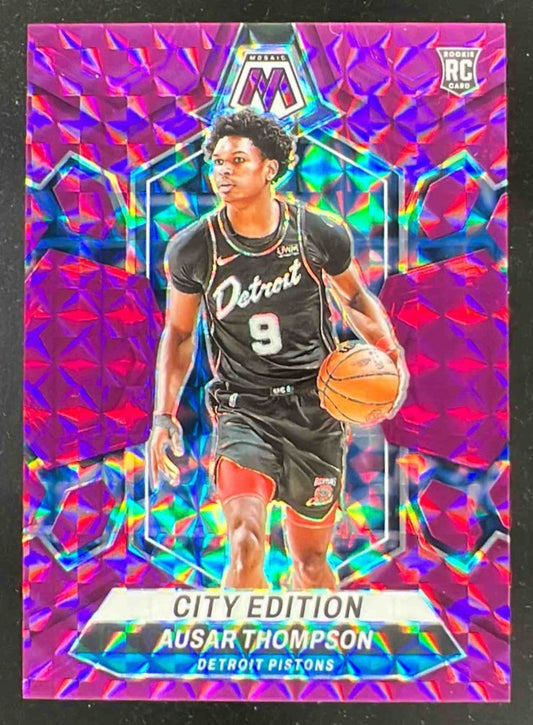 2023-24 Panini Mosaic Purple #290 Ausar Thompson RC City Edition /99