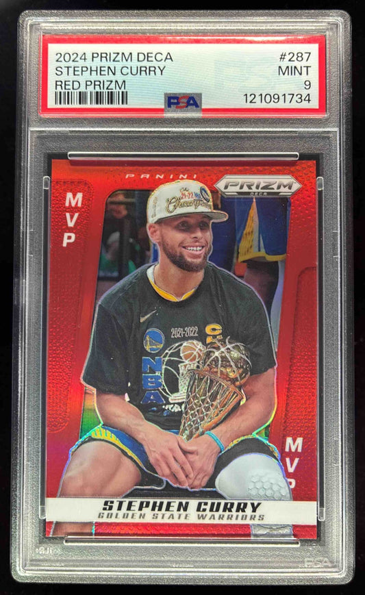 2024-25 Panini Prizm Deca Red Prizms #287 Stephen Curry /199 PSA 9