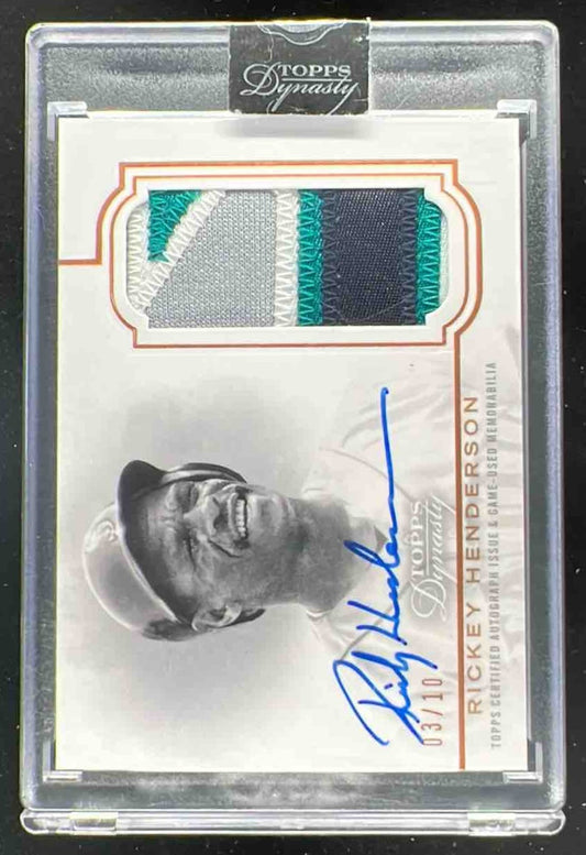 2020 Topps Dynasty Autographed Patch #DAP-RH1 Rickey Henderson Auto /10