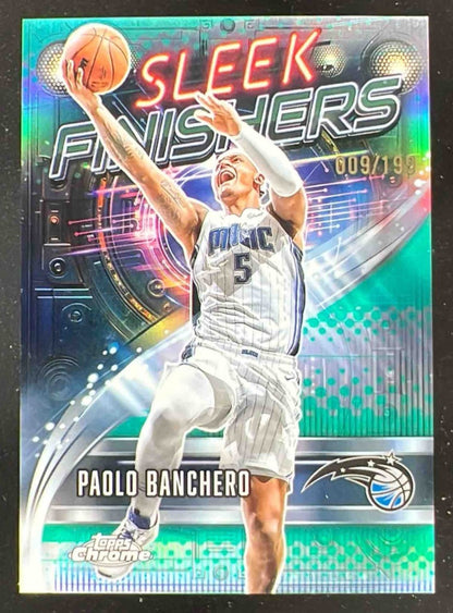 2025-26 Topps Chrome Sleek Finishers Aqua Refractor #SF-3 Paolo Banchero /199