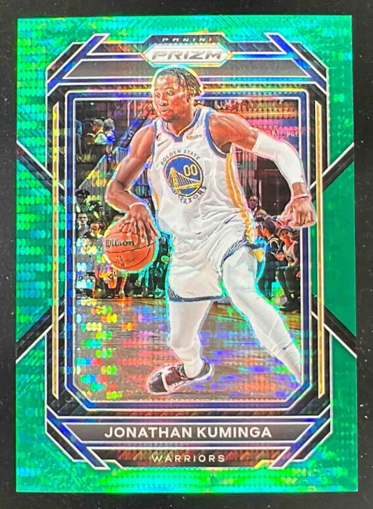 2022-23 Panini Prizm Prizms Green Pulsar #104 Jonathan Kuminga /25