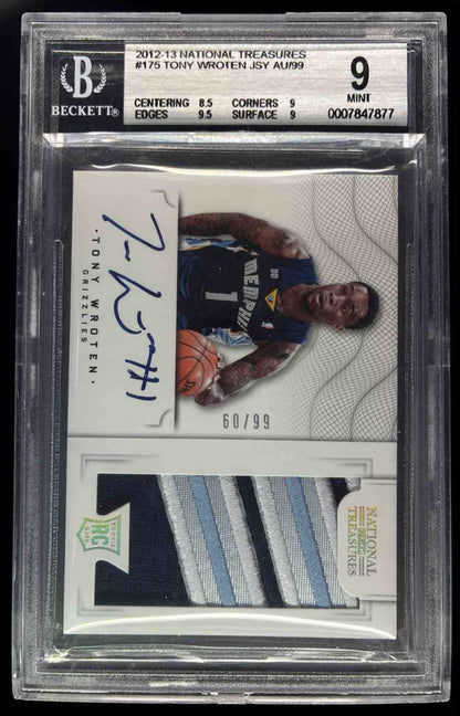 2012-13 Panini National Treasures #175 Tony Wroten RC Auto /99 BGS 9