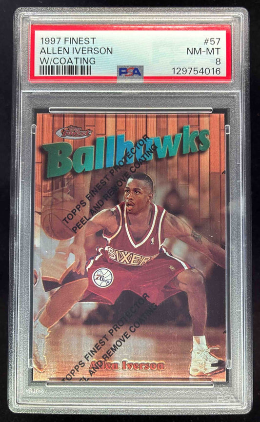 1997-98 Topps Finest #57 Allen Iverson Bronze PSA 8