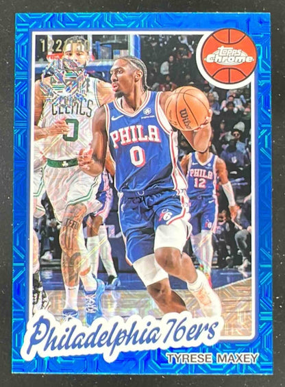 2025-26 Topps 1980-81 Topps Chrome Blue Mojo Refractor #TC-TM Tyrese Maxey /150
