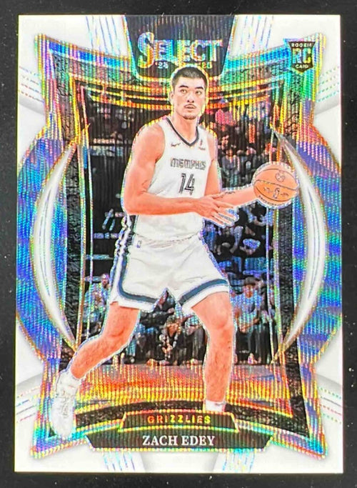 2024-25 Panini Select Concourse White Wave Prizm #98 Zach Edey RC /99