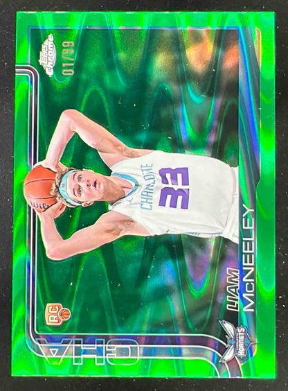 2025-26 Topps Chrome RayWave Green Refractor #279 Liam McNeeley RC /99
