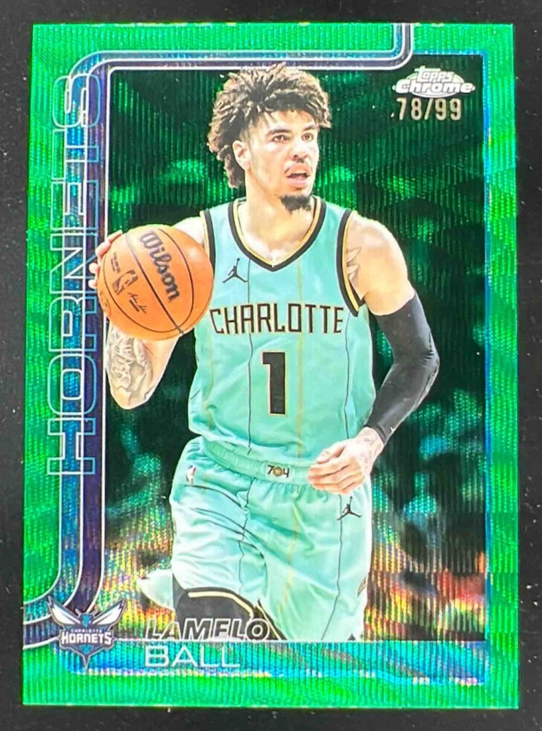 2025-26 Topps Chrome Green Wave Refractor #39 LaMelo Ball /99