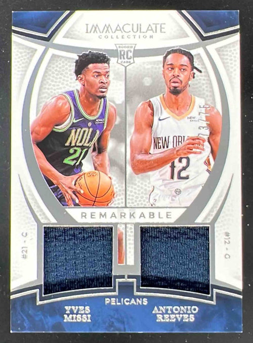 2024 Immaculate Remarkable Jerseys Dual Yves Missi Antonio Reeves RC /75