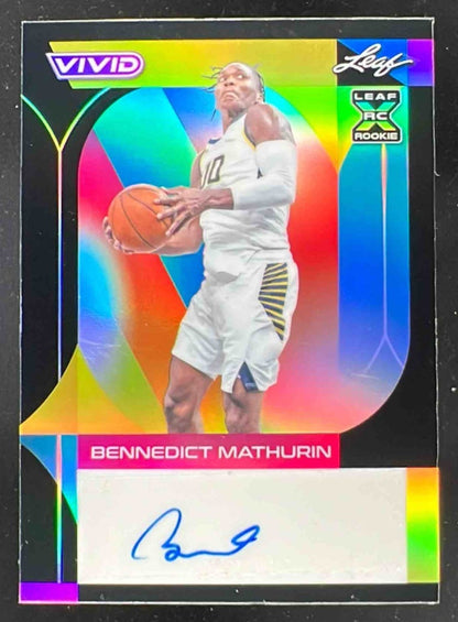 2022-23 Leaf Trinity Holo Rainbow #BA-BM1 Bennedict Mathurin Auto /20