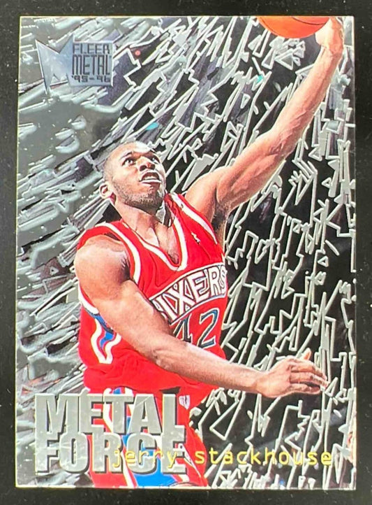 1995-96 Fleer Metal Metal Force #14 Jerry Stackhouse RC