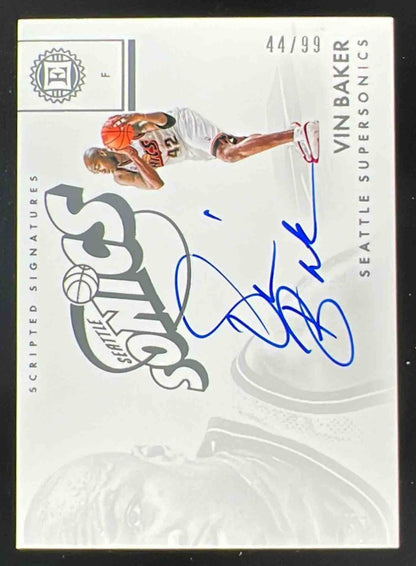 2017-18 Panini Encased Scripted Signatures #SS-VBK Vin Baker Auto /99