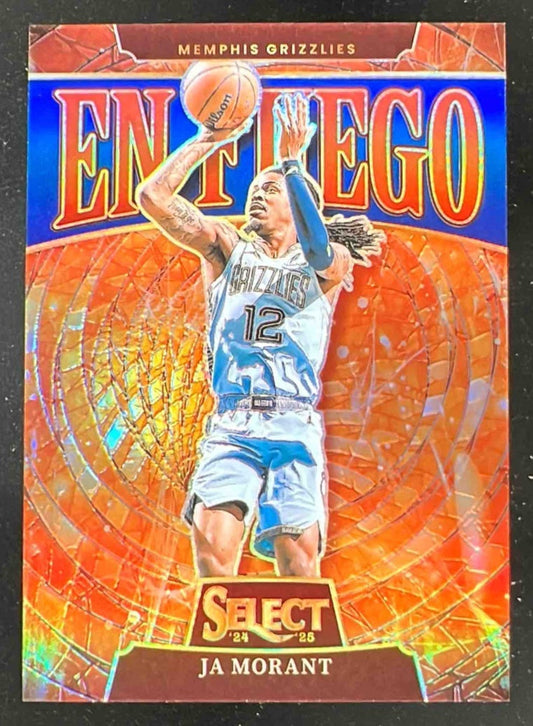 2024-25 Panini Select En Fuego Blue Prizm #1 Ja Morant /75