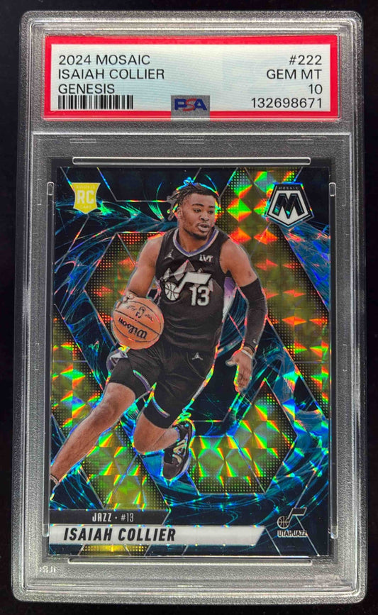2024-25 Panini Mosaic Genesis Mosaic #222 Isaiah Collier RC PSA 10