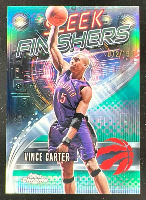 2025-26 Topps Chrome Sleek Finishers Aqua Refractor #SF-10 Vince Carter /199