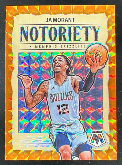 2023-24 Panini Mosaic Notoriety Orange Mosaic #9 Ja Morant /49